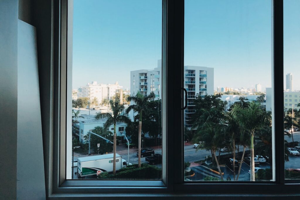 closed white slide window